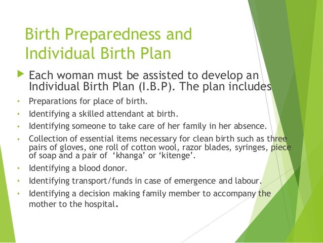 focused antenatal and emergecy obstetric care birth preparedness plan