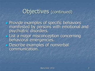 Focused history & physical exam and behavior emergencies | PPT
