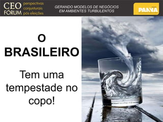 O 
BRASILEIRO 
Tem uma 
tempestade no 
copo! 
 