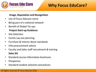  Online Support for Assessments‘ and other Academic FacilitatorsVirtual Learning in ProgressAll Rights reserved © Focus Educare 2010
