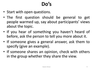 FOCUS GROUP DISCUSSION (FGD) | PDF