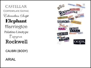 CALIBRI (BODY)

ARIAL
 