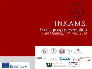 I.N.K.A.M.S.
Focus group presentation
TGN Meeting, 17th May 2018
 