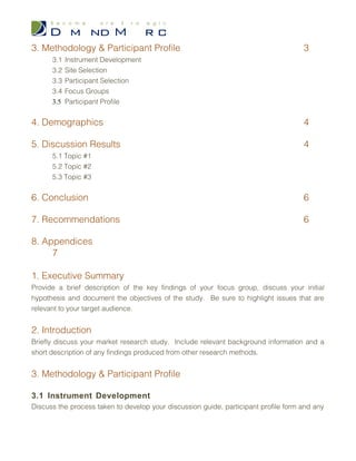 Focus Group Report Template