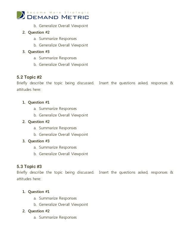 Focus Group Report Template