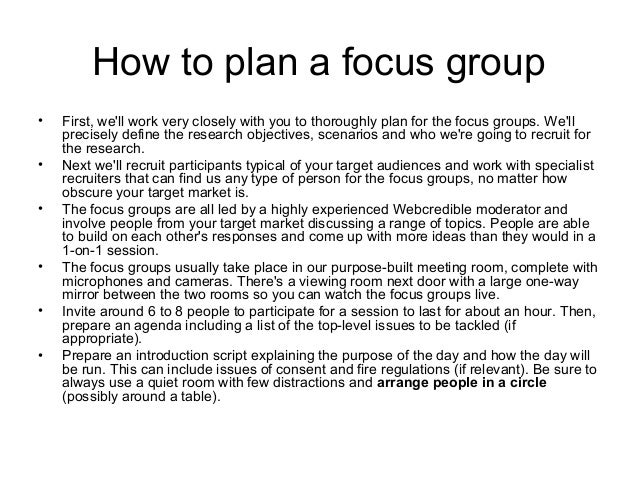 Focus group research