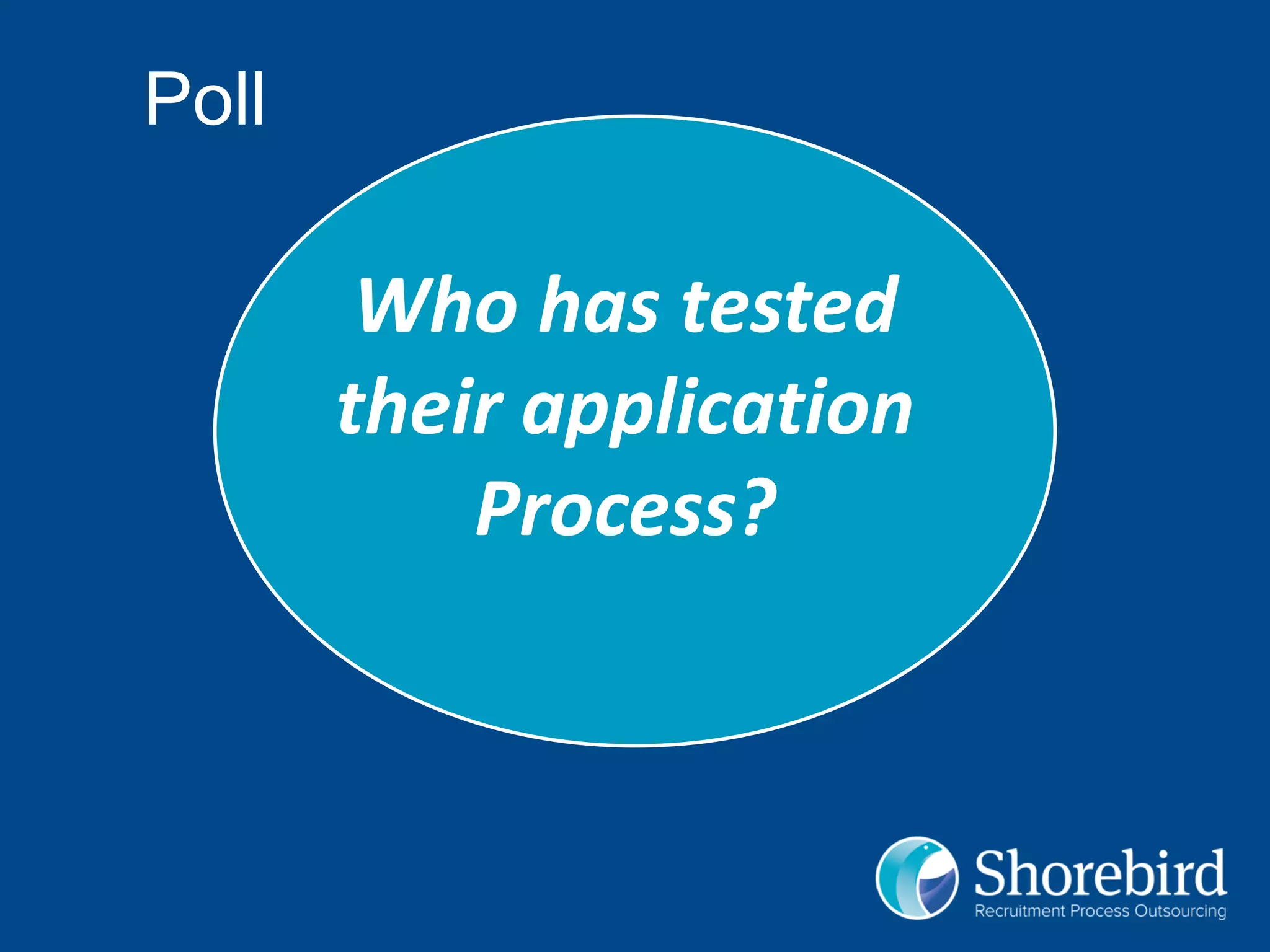 Who has tested
their application
Process?
Poll
 