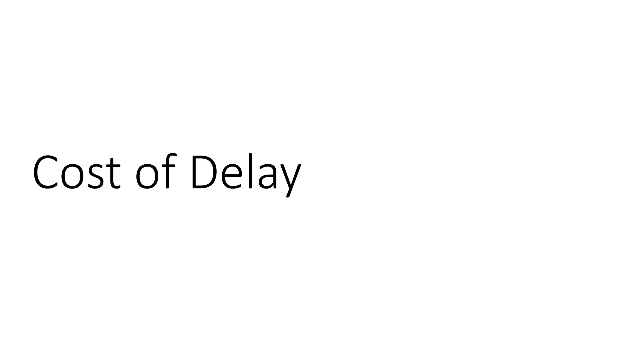 Cost of Delay
 