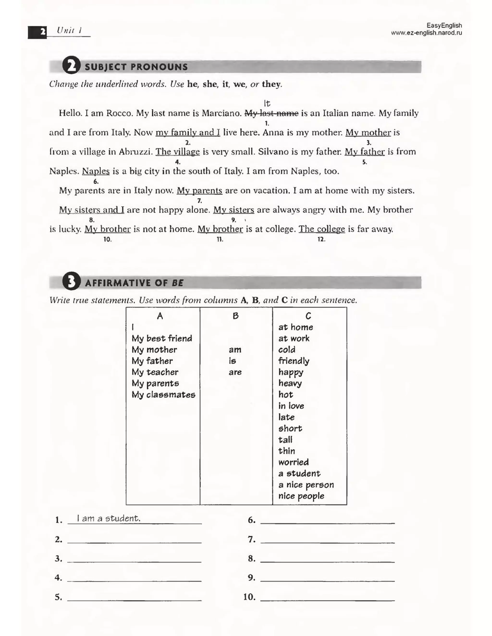 Focus on grammar 2 workbook 2nd edition homework 1