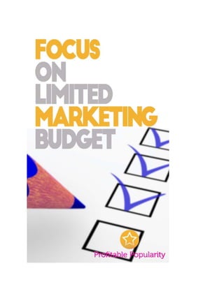 Focus on Limited Marketing Budget 