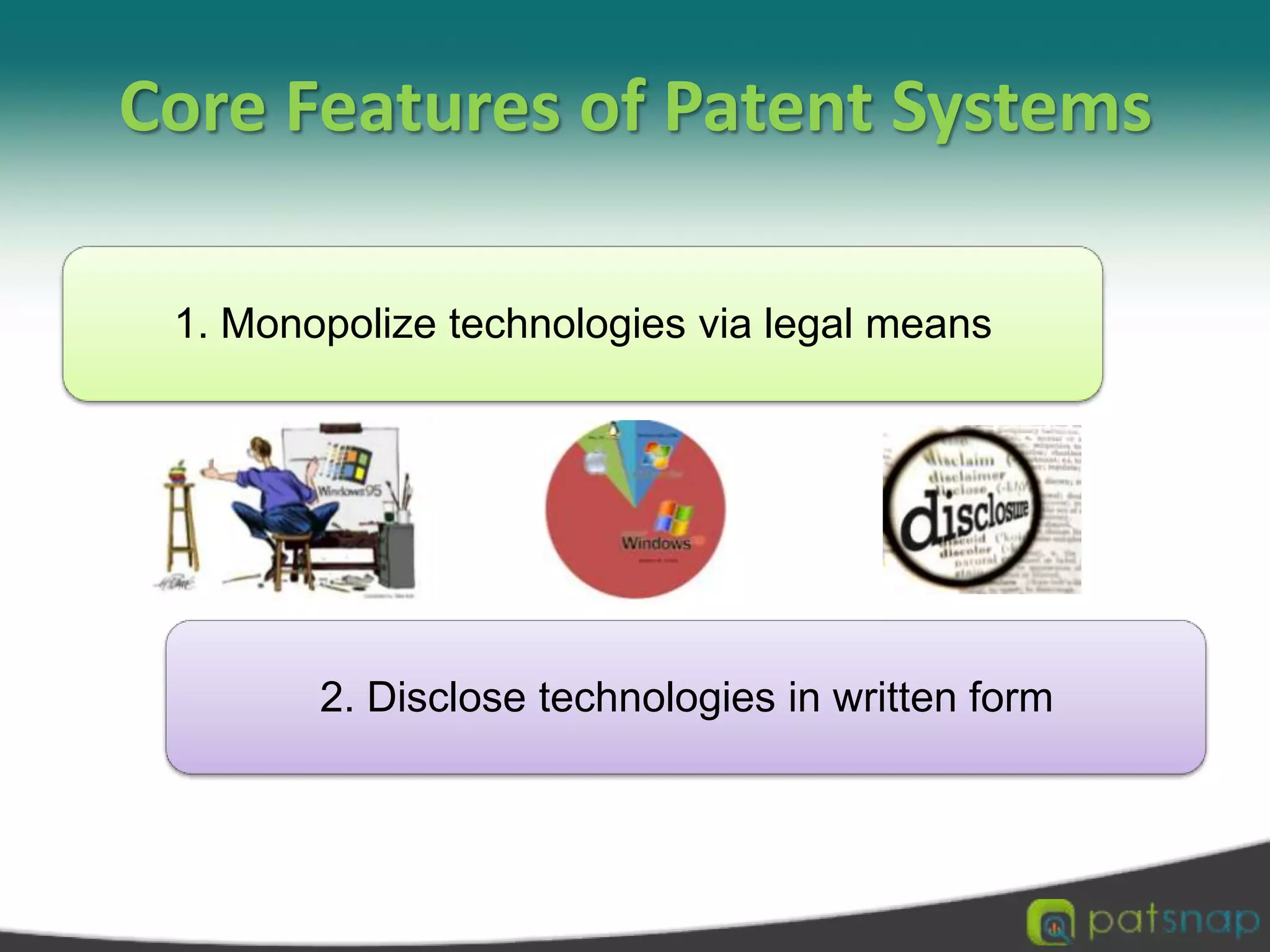 Core Features of Patent Systems 