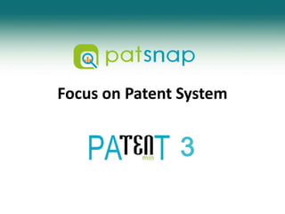 Focus on Patent System 3 