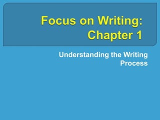 Focus on Writing: Chapter 1 Understanding the Writing Process 