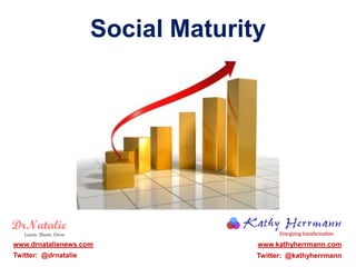 Social Maturity




www.drnatalienews.com               www.kathyherrmann.com
Twitter: @drnatalie                 Twitter: @kathyherrmann
 