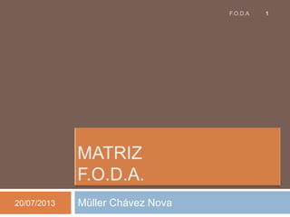 Müller Chávez Nova20/07/2013
F.O.D.A 1
 