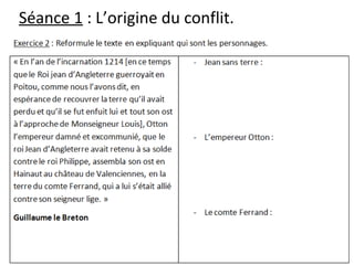 Séance 1 : L’origine du conflit.
 