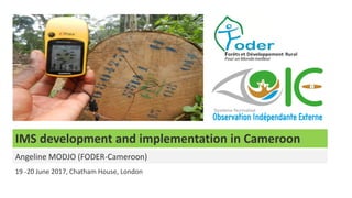 IMS development and implementation in Cameroon
Angeline MODJO (FODER-Cameroon)
19 -20 June 2017, Chatham House, London
 