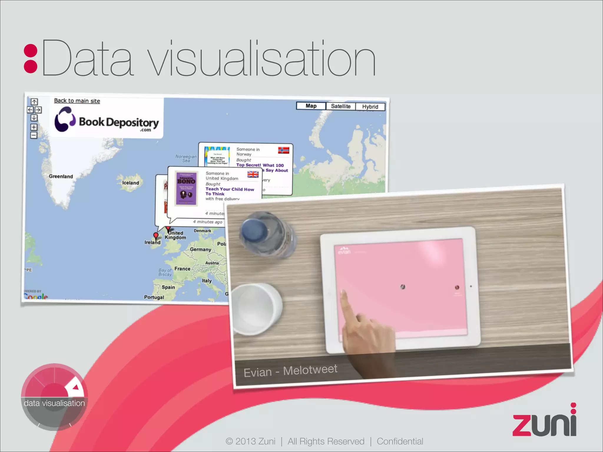 © 2013 Zuni | All Rights Reserved | Confidential
Data visualisation
data visualisation
Evian - Melotweet
 