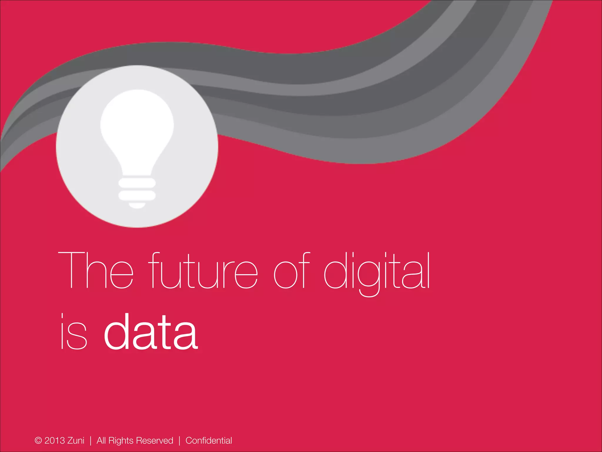 © 2013 Zuni | All Rights Reserved | Confidential
The future of digital
is data
 