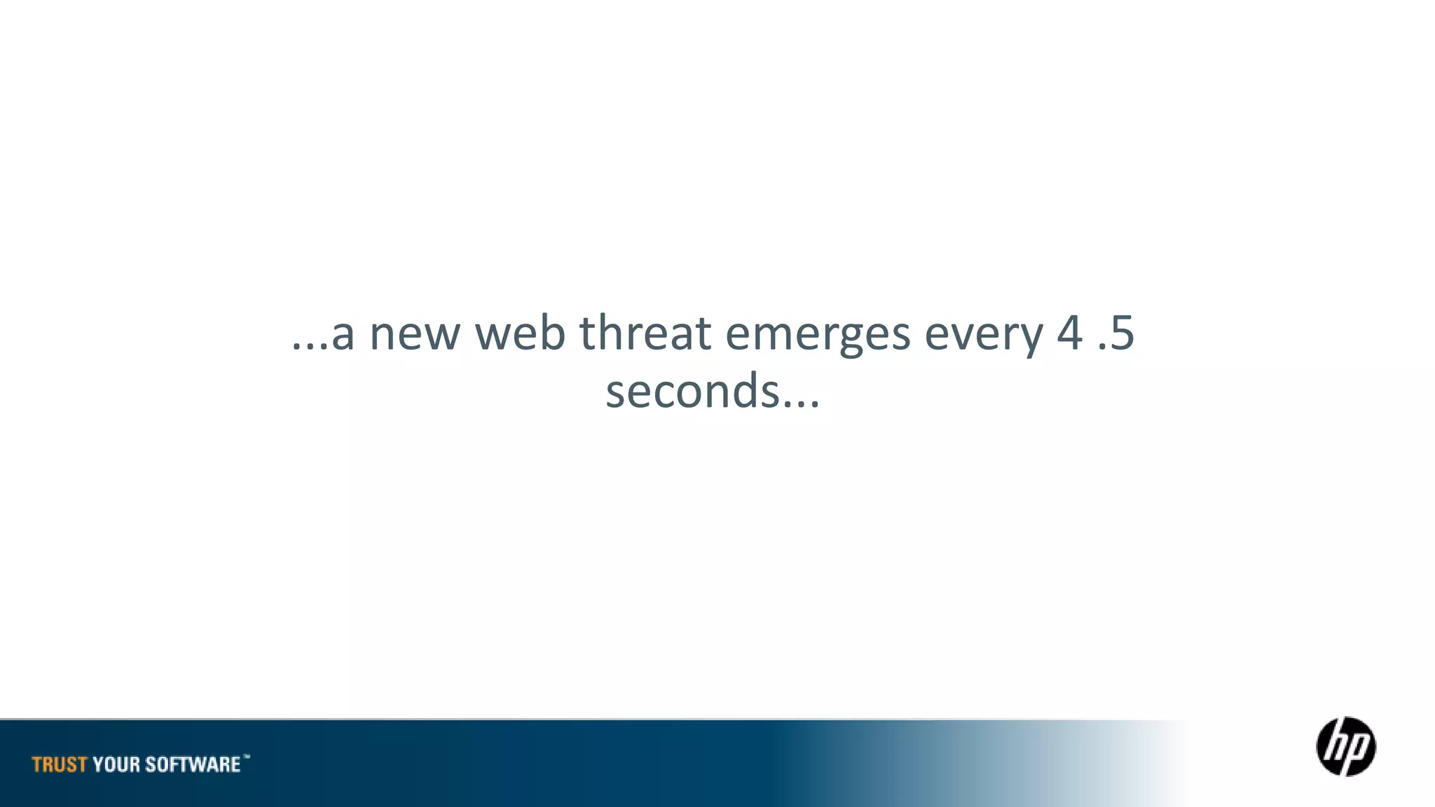 ...a new web threat emerges every 4 .5
              seconds...
 