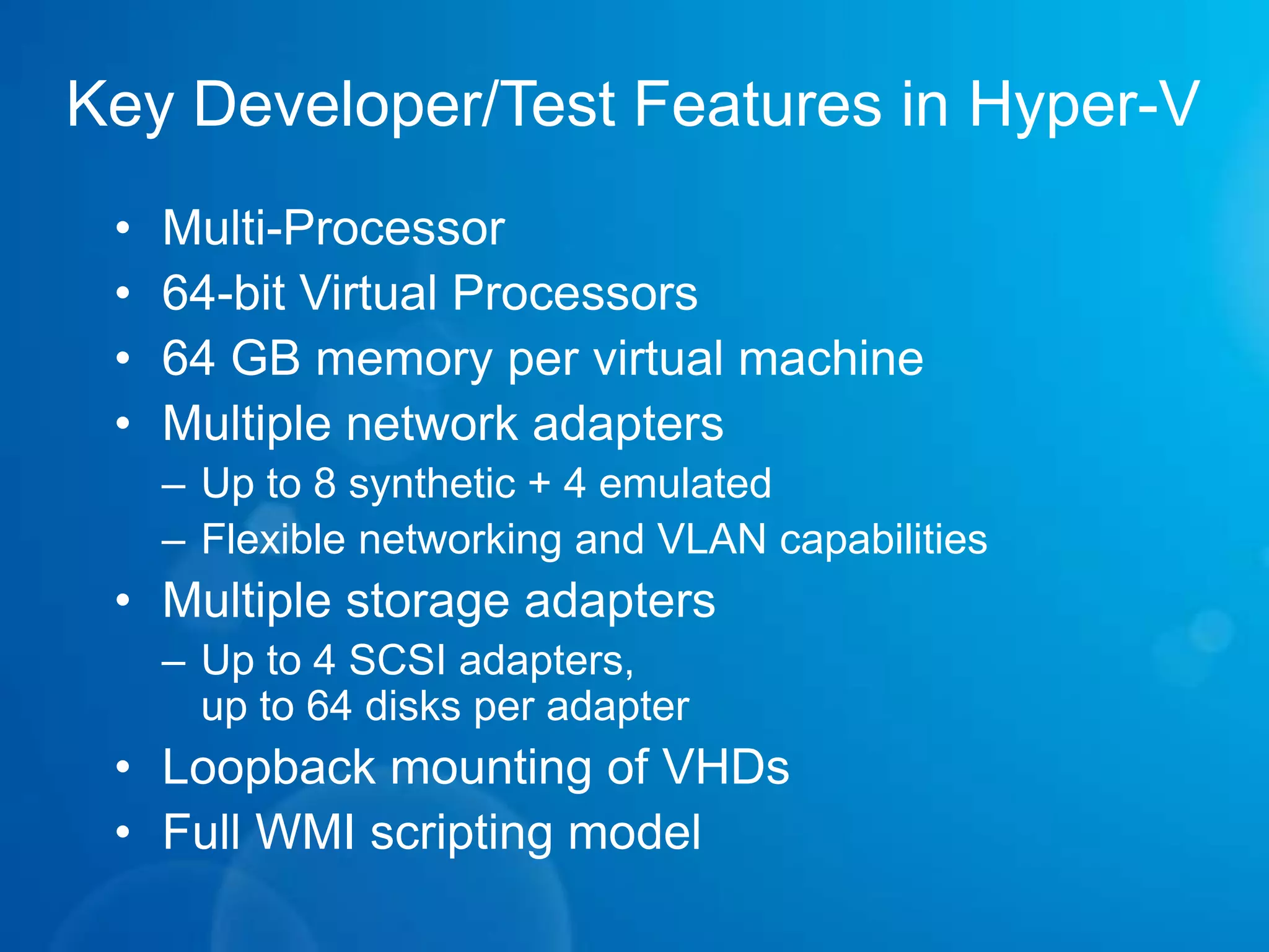 Server Virtualization – The Current State Server virtualization  enables  you to run multiple virtual machines on one physical serverAvailable Solutions:Citrix XenServer, XenExpress, XenEnterprise, XenDesktopMicrosoft Windows Server Hyper-V, Windows Virtual PC on Windows 7VMware Server, Workstation, Virtual Infrastructure, Virtual Desktop Infrastructure 