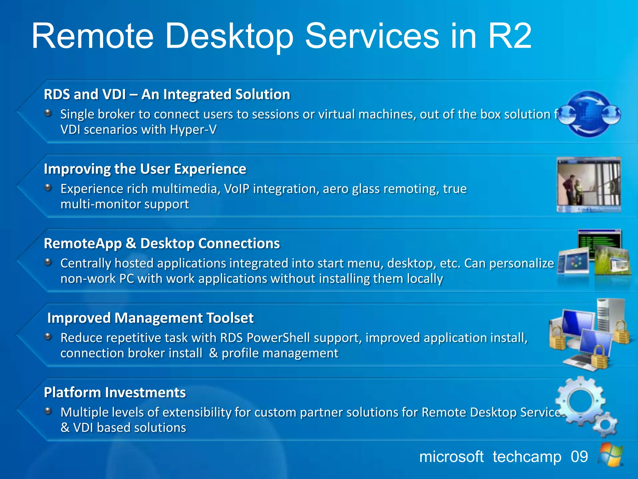Simplifying DeploymentBoot from .vhdEnables pre-configuration of virtual and physical computersReduces the number of managed imagesSimplifies test deploymentsVHDBoot
