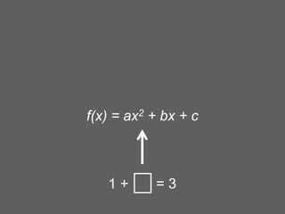 f(x) = ax2 + bx + c

1+

=3

 
