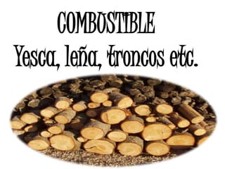COMBUSTIBLE
Yesca, leña, troncos etc.
 