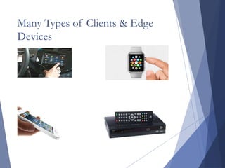 Many Types of Clients & Edge
Devices
 