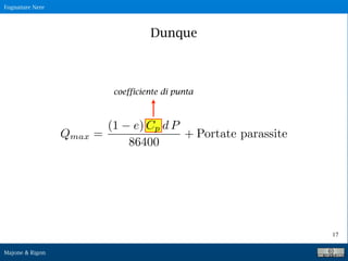 Fognature Nere
Majone & Rigon
17
Dunque
coefficiente di punta
 