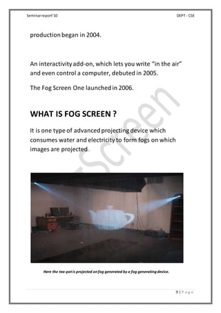 Fogscreen seminar report | DOCX