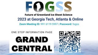 2023 at Georgia Tech, Atlanta & Online
Zoom Meeting ID: 991 6119 5997 | Password: fogss
 