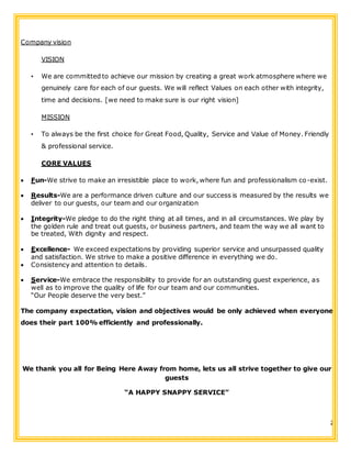 Witness Program Fast Food Example Food Safety Training Restaurant | DOCX
