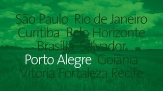 46Panorama da Hotelaria Brasileira 2019
São Paulo Rio de Janeiro
Curitiba Belo Horizonte
Brasília Salvador
Porto Alegre Goiânia
Vitória Fortaleza Recife
 