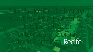 66Panorama da Hotelaria Brasileira 2019
São Paulo Rio de Janeiro
Curitiba Belo Horizonte
Brasília Salvador
Porto Alegre Goiânia
Vitória Fortaleza Recife
 