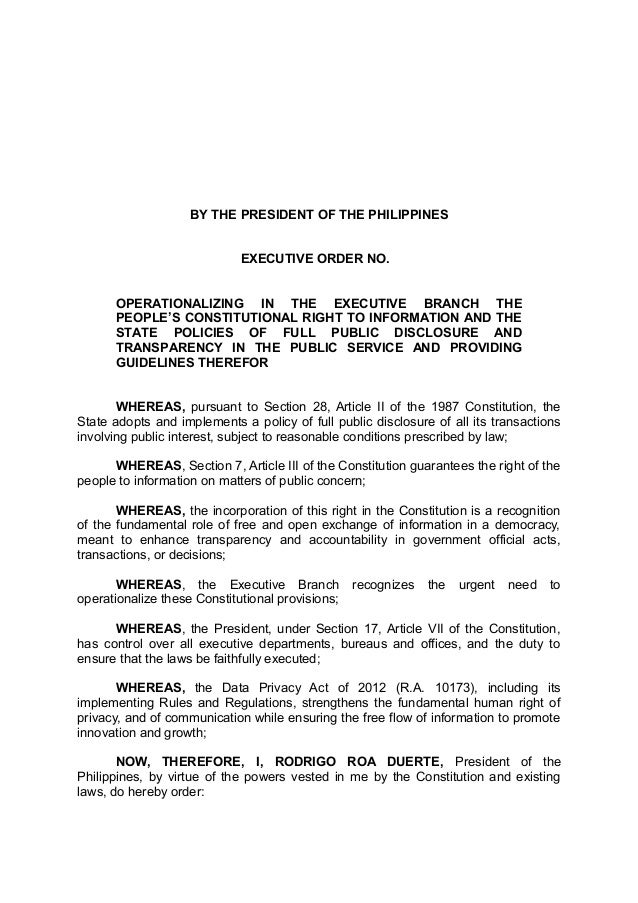 foi executive order freedom of information