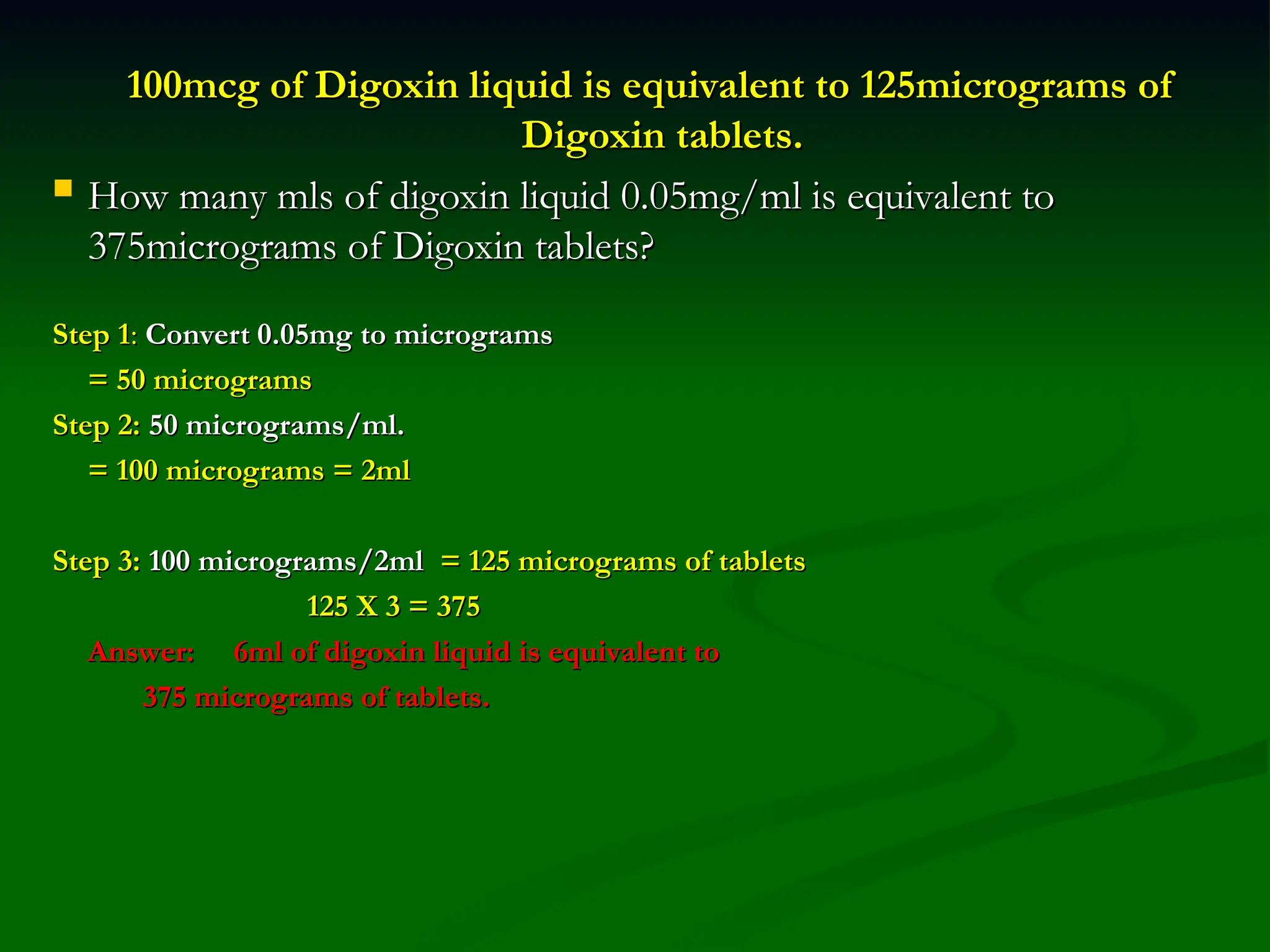 Promilit Calculation FOI 4498- Pharmaceutical Calculation Methods - Drug Calculations for ...