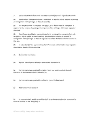 Malaysia Freedom Of Information Bill Of The Selangor State