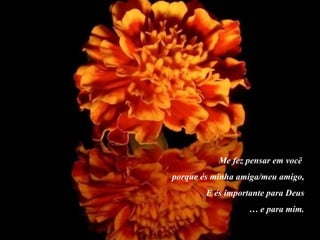 Me fez pensar em você  porque és minha amiga/meu amigo, E és importante para Deus …  e para mim. 