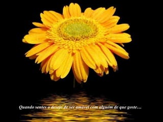 Quando sentes o desejo de ser amável com alguém de que goste…
 