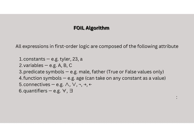 FOIL First orderInductive learning in AI | PDF