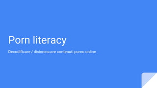 Porn literacy