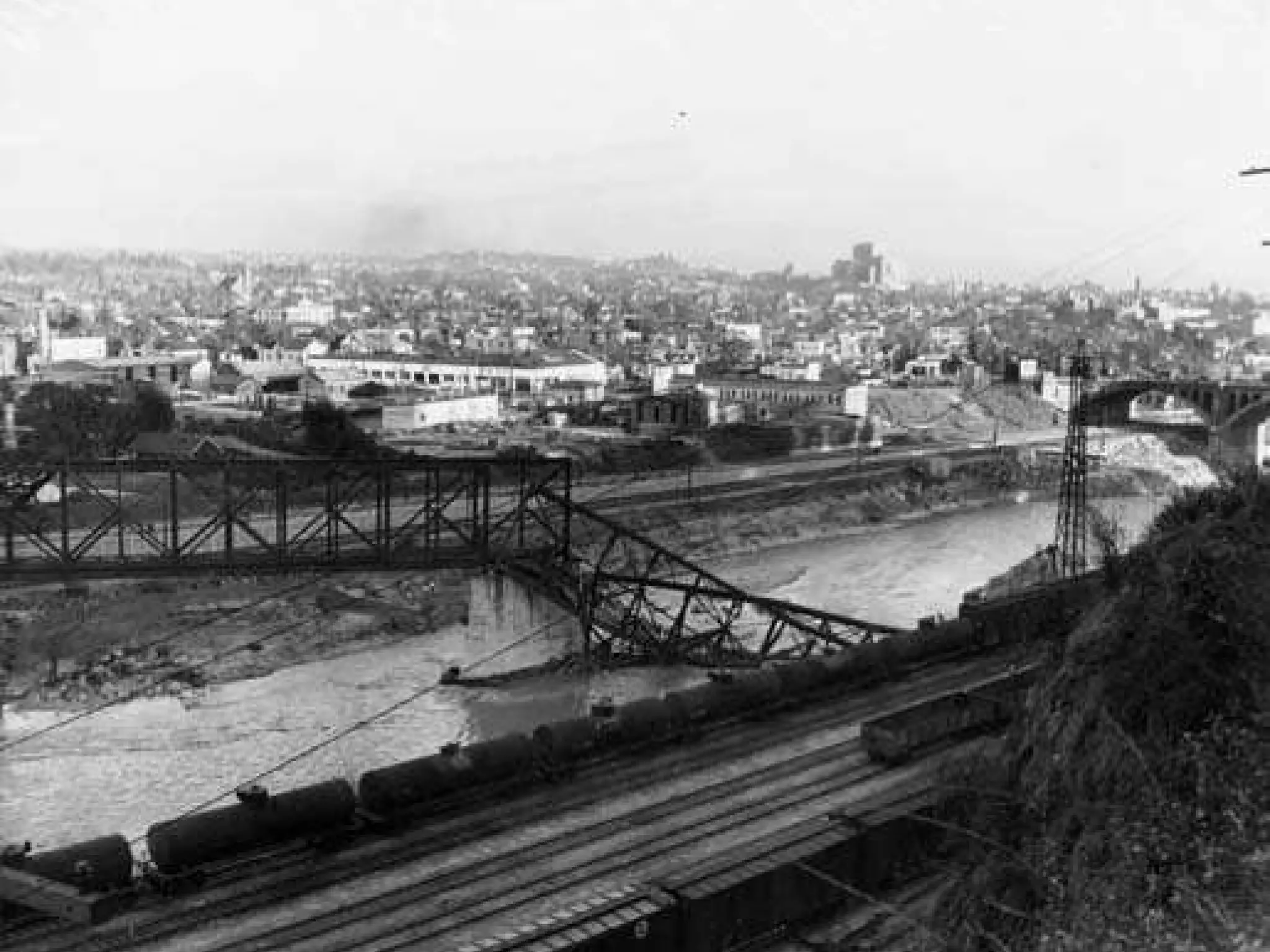 Los Angeles River near Griffith Park, 1938 