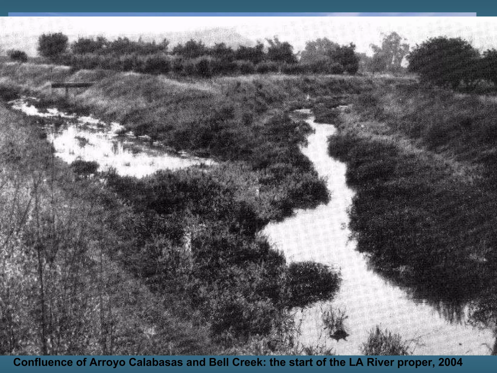 Confluence of Arroyo Calabasas and Bell Creek: the start of the LA River proper, 2004 