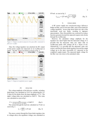 DC Power Supply with a Full-Wave Bridge Rectifier | DOCX