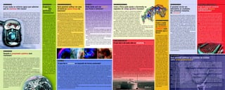 IBM
D.GOODSELLETAL.
SNO
MASSA DOS NEUTRINOS
O que muda no universo agora que sabemos
que os neutrinos têm massa?
Até pouco tempo atrás, achava-se que os neutrinos não tivessem massa.
Sua interação com a matéria é praticamente nula. Por exemplo, essas
partículas podem atravessar a Terra sem se chocar com nada. Isso faz com
que elas sejam extremamente difíceis de capturar. Neutrinos, ‘compa-
nheiros’ do elétron, são gerados nas mesmas
reações nucleares que criam elemen-
tos pesados. Neste exato momento,
o leitor está sendo atravessado,
a cada segundo, por trilhões de
neutrinos, vindos de fontes radio-
ativas naturais, de reatores nu-
cleares e do próprio Sol. Experi-
mentos recentes confirmaram
que os neutrinos têm massa.
Porém, não foi possível ainda
estabelecer com precisão o va-
lor para ela. Com esses resulta-
dos, essas partículas passam a
ser candidatas a ocupar o cargo
de uma pequena parte da ma-
téria escura, que representa 95%
da massa ‘invisível’ do universo.
COMPUTADOR QUÂNTICO
Quando o computador quântico será
realidade?
A área de nanotecnologia já elegeu sua vedete: os computadores quânti-
cos, máquinas diminutas – talvez, menores que uma calculadora de bolso
– e extremamente velozes, cuja capacidade de armazenamento de dados
seria impensável para os dias de hoje. Em teoria, esses artefatos – para os
quais já há até softwares dedicados – poderiam processar, em meses,
tarefas que levariam bilhões de anos para o mais veloz dos computadores
atuais. Tudo com base nas propriedades físicas de átomos e moléculas,
regidas pela física quântica – daí o nome do equipamento.
Quando um computador quântico será realidade? A resposta é in-
certa, mas, em cerca de 20 anos, a miniaturização de componentes ele-
trônicos, para atender à demanda de aumento de memória e velocidade
dos microprocessadores, atingirá seu limite: a escala
atômica. Até lá, a física espera já ter desenvolvi-
do novos materiais e estruturas que possam
implementar e controlar as operações ló-
gicas de natureza quântica, bem como ter
aprimorado técnicas das áreas de res-
sonância nuclear magnética, super-
condutores e lasers, que serviriam
de controle para esses novos com-
putadores.
A ORIGEM DAS MASSAS
O que é a
massa das
partículas
elementares?
O modelo padrão de partí-
culaselementares,queex-
plica o mundo através das
partículaselementares(ou
nãodivisíveis)edasintera-
ções entre elas, tem sido
verificado até agora nos
mais rigorosos testes. Po-
rém, ele tem limitações.
Uma delas é a impossibi-
lidade de se deduzir atra-
vés de seu instrumental
teórico a massa das partí-
culas elementares. Pode
parecer estranho que os
físicos ainda não saibam a
origem e a natureza da
propriedade que dá ‘ma-
terialidade’ a este folheto
que está em suas mãos.
A hipótese mais acei-
ta é a de que a massa sur-
ja de uma interação com-
plexa entre as próprias
partículas elementares.
Prevê-se a existência de
uma partícula especial, o
bóson de Higgs, que teria
um papel-chave nessa
interação e, portanto, na
indução de massa. A ca-
ça aos bósons de Higgs
– que seriam dotados
de massa – tem sido
uma das prioridades nos
atuais aceleradores de
partículas. Mas, por en-
quanto, essas partículas
se mostram fugidias. O
Brasil – incluindo o CBPF
– participa dessa busca.
UNIFICAÇÃO DAS FORÇAS DA NATUREZA
Será possível unificar em uma
só teoria as quatro forças da
natureza?
As partículas atômicas são sensíveis às forças eletro-
magnética,fracaeforte,enquantoaforçagravitacional
sóérelevanteparacorposmacroscópicos.Noentanto,
juntar essas quatro forças em um só corpo teórico não
tem sido das tarefas mais fáceis.
O mais forte candidato à unificação do micro com
o macrouniverso é a chamada teoria de supercordas.
Sua principal característica é substituir a caracteri-
zação pontual das partículas elementares (fótons,
elétrons, quarks etc.) por minúsculas estruturas es-
tendidas e unidimensionais que se assemelham a
cordas vibrantes, como as de um violino. Nesse mo-
delo, cada modo de vibração das cordas representa-
ria uma partícula elementar.
Porém, essa teoria prevê a existência de muitas
outras partículas elementares, que habitariam um
mundo em que, além do tempo, haveria seis dimen-
sões espaciais extras que se somariam às três conhe-
cidas (altura, largura e comprimento). Quando
acopladas, as supercordas seriam representadas por
estruturasbidimensionais,asmembranas.Ébempro-
vável que as manifestações previstas por essa teoria
só serão reveladas em fenômenos cósmicos.
MATÉRIA ESCURA
Onde estão 95% da matéria
que forma o universo?
Quando se olha para um iceberg, o que se obser-
va é apenas uma pequena porção de sua massa,
pois a grande parte dela não é visível. Algo seme-
lhante ocorre no universo: só 5% de sua massa
são visíveis, ou seja, emitem algum tipo de luz
que pode ser captada pelos instrumentos de me-
dida. Esse percentual é formado por estrelas e
galáxias. O restante da massa só pode ser detec-
tado pelo efeito gravitacional que causa sobre o
movimento das galáxias. Essa grande porção de
matéria escondida ganhou merecidamente o nome
‘matéria escura’.
Atualmente, há vários candidatos ao papel de
matéria escura. Uma pequena parte dela pode ser
idêntica àquela que forma as estrelas e os seres
humanos.
Outra parte pode ser explicada caso os neutrinos
sejam dotados de uma pequena massa – resultados
recentes indicam que isso é verdade.
Porém, suspeita-se que cerca de dois terços da
matéria escura esteja na forma de partículas ainda
nãodetectadasedenomesexóticos(áxions,fotinos,
gravitinos etc.) que teriam sido criadas no início do
universo.
ENERGIA ESCURA
O que faz o universo se expandir de forma acelerada?
Um ano depois de publicar seu artigo sobre a relatividade geral, em 1916, o físico alemão Albert Einstein
(1879-1955) introduziu nas equações dessa teoria uma constante universal – mais tarde, denominada cons-
tante cosmológica – para fazer do universo uma estrutura estática, como se acreditava na época. O significa-
do físico dessa constante é o de uma força que anularia o efeito atrativo da gravidade entre as galáxias.
No entanto, em 1929, o astrônomo norte-americano Edwin Hubble (1889-1953) mostrou que o universo
estava em expansão. Pouco depois, Einstein arrependeu-se amargamente de sua constante e a considerou o
maior erro científico de sua vida. Desde então, a história permaneceu inalterada por cerca de sete décadas:
o universo se expandindo com velocidade constante, e Einstein com o estigma de seu suposto ‘erro’.
Porém, no final da década de 1990, a história sofreria uma reviravolta a favor de Einstein. Ao estudar a
luminosidade de supernovas (megaexplosões de estrelas), cientistas mostraram que o universo não só
estava em expansão, mas fazia isso de modo acelerado, contrariando as expectativas de que estaria diminu-
indo sua marcha de expansão. Como explicar essa inesperada aceleração? Tudo indica que ela seja resultado
da ação de um tipo de força de antigravidade que os cientistas denominam ‘energia escura’. Voltava assim
à cena o papel da constante cosmológica.
E qual a natureza dessa energia exótica? A resposta ainda é um mistério e, por isso, uma das questões
mais quentes da cosmologia atual.
A BIOFÍSICA DAS PROTEÍNAS E DO DNA
Como a física pode ajudar a desvendar os
segredos do código genético humano?
Em última instância, todos os mecanismos biológicos
dependem de interações entre átomos e moléculas, o
que faz da física uma ciência fundamental para des-
vendar os segredos da biologia. Um deles, por exem-
plo, é entender como cadeias moleculares se dobram
para permitir propriedades específicas às proteínas.
Outros desafios para a biofísica são entender a
atividade elétrica celular que possibilita o funciona-
mento do sistema nervoso, circulatório e respiratório.
Outros alvos atuais da pesquisa nessa área: a estrutura
dos diminutos motores orgânicos que permitem os movimentos dos seres
vivos, as propriedades mecânicas e elétricas da molécula do código genético
(DNA) e também de enzimas responsáveis pela divisão celular.
Alguns arriscam que a última das fronteiras da biofísica – ou, talvez, da pró-
pria ciência – será desvendar os segredos da mais complexa das estruturas co-
nhecidas,océrebrohumano.Aconsciênciahumana,porexemplo,podeserresulta-
do de processos quânticos e, portanto, poderia, em princípio, ser entendida com
base na microfísica que rege o comportamento do átomo e de suas subpartículas.
RAIOS CÓSMICOS DE ALTAS ENERGIAS
O que são e de onde vêm os zévatrons?
A cada século, cada quilômetro quadrado da superfície terrestre recebe um
visitante inesperado: um zévatron, partícula subatômica com energia extrema-
mente alta. Mesmo sendo bilhões de vezes menor que um grão de areia, esses
visitantes têm energia equivalente à de uma pedra arremessada à mão com toda
a força contra um muro, um patamar que é cerca de 100 milhões de vezes supe-
rior àquele obtido pelo choque de partículas nos atuais aceleradores do planeta.
De onde vem e como são acelerados esses raios cósmicos ultra-energéticos é
ainda um mistério. Em geral, eles são formados por prótons ou núcleos atômicos
leves, mas, no caso dos zévatrons, é possível que sejam algum tipo de partícula
ainda desconhecida. Os raios cósmicos não são detectados diretamente, mas sim
através de uma cascata de bilhões de partículas resultante do choque desses
visitantes contra núcleos atômicos da atmosfera terrestre. Suspeita-se que os
zévatrons sejam acelerados por mecanismos extragalácticos, como jatos de maté-
ria expelidos por eventos cataclísmicos como buracos negros e colapsos de estre-
las; ondas de choque geradas por encontro de galáxias; bem como diminutas
porções do espaço-tempo (defeitos topológicos) em que ficaram presas quanti-
dades brutais de energia desde o início do universo.
Para tentar solucionar essas questões, 15 países — incluindo o Brasil, com
participação do CBPF — se uniram em torno do Observatório Auger, formado
por uma rede terrestre de detectores que cobre área equivalente a três vezes a
do município do Rio de Janeiro em uma planície argentina. Espera-se, assim,
capturar o sinal de dezenas de zévatrons por ano, identificando sua natureza e
possível origem.
FORMAÇÃO DOS ELEMENTOS PESADOS
Como e onde
se formaram
os elementos
químicos mais
pesados que o
ferro?
À medida que o univer-
so começou a se resfriar
depois de seu início (Big
Bang), começaram a ser
criados os primeiros ele-
mentos leves, como o
hélio e o lítio. Mais tar-
de, no interior das estre-
las, elementos mais pe-
sados foram gerados
através da união (fusão)
de núcleos atômicos.
Noentanto,parafor-
mar núcleos mais pesa-
dos que o ferro (26
prótons e 30 nêutrons),
a natureza precisou de
um suprimento extra de
nêutrons que não pode
ser fornecido pelas rea-
ções estelares. Onde,
então, foram criados os
elementos que vão do
ferro ao urânio? Suspei-
ta-se que isso tenha
ocorrido na explosão de
estrelas que chegam ao
final da vida, onde exis-
tiria um vasto suprimen-
to de nêutrons. Mas, por
enquanto,oexatomeca-
nismoportrásdessafor-
mação permanece como
um mistério que a física
deste século se propõe
a solucionar.
MANIPULAÇÃO DE ÁTOMOS E OS NOVOS MATERIAIS
O que é possível construir
manipulando átomos
individualmente?
Assimcomoumguindastepodeposicionarpesados
blocos de concreto para construir estruturas gi-
gantescas,nooutroextremoaciênciajáécapazde
fazeralgosemelhantecomosátomos.Em1989,uma
empresa norte-americana conseguiu a façanha de
manipular 35 átomos do elemento químico xenô-
nioeescrevercomelesseunomesobreumaplaca.
Hoje,combasenessamanipulaçãoliliputiana,
já é possível construir os chamados sistemas mi-
croeletromecânicos,comodiminutosmotoreseen-
grenagens. Mas a escala de intervenção dessa
área, comumente denominada nanotecnologia,
pretende ir mais fundo: novos materiais que con-
tenham grande número de elementos; supercon-
dutores que conduzam eletricidade à tempera-
tura próxima à ambiente; compostos com capaci-
dade de se auto-reproduzirem, imitando proces-
sosbiológicos;dispositivosultra-sensíveisdeme-
dição. Será possível também estudar mais deta-
lhadamente processos complexos ainda mal-en-
tendidos, como turbulência, fraturas e aderência.
PLASMA DE QUARKS-GLÚONS
É possível recriar em
laboratório as condições
dos primeiros instantes
do universo?
Nos primeiros instantes após a criação do universo,
não havia átomos nem mesmo os componentes bá-
sicos de seu núcleo (prótons e nêutrons), pois as
altíssimas temperaturas impossibilitavam que es-
ses constituintes se ligassem. Nesse cenário, o que
dominava era um estado extremamente quente da
matéria, um tipo de ‘sopa’ — que os físicos deno-
minamplasma—formadaparticularmenteporduas
classes de partículas, os quarks e os glúons. No
entanto, essa situação perdurou apenas por um
décimo de milésimo de segundo depois da grande
explosão inicial do universo (Big Bang).
Para tentar recriar essas condições iniciais do
universo, os físicos fazem núcleos de átomos pesa-
dos (ouro, por exemplo) se chocarem uns contra os
outros a velocidades que chegam a 99,99% da ve-
locidade da luz no vácuo (300 mil km/s). Espera-se
assim reproduzir o plasma de quarks-glúons, em
que a densidade média é cerca de três vezes aque-
la da matéria nuclear ordinária de nosso dia-a-dia.
Esses experimentos têm sido feitos principalmente
no Centro Europeu de Pesquisas Nucleares (Suíça)
enoLaboratórioNacionalBrookhaven(EUA).OCBPF
e outros centros de pesquisa brasileiros participam
dessas pesquisas.
ONDAS GRAVITACIONAIS
Será possível confirmar as previsões de Einstein
sobre ondas gravitacionais?
Quando se atira uma pedra sobre as águas calmas de um lago, surgem ondas que se afastam concentri-
camente do ponto de impacto. De modo semelhante, corpos com massa, ao se movimentarem de modo
particular, criariam ondas que se espalhariam, viajando à velocidade da luz, pelo chamado espaço-
tempo, um uno quadridimensional que reúne as três dimensões espaciais (altura, largura e comprimento)
e a quarta dimensão (tempo).
Essas ondas, denominadas gravitacionais, são previstas pela teoria da relatividade geral, publicada
em 1916 pelo físico alemão Albert Einstein (1879-1955). Exceto nas proximidades de grandes massas, sua
intensidade é praticamente desprezível se comparada com a das ondas eletromagnéticas (ondas de rádio,
microondas, luz visível, raios X e raios gama).
Basicamente, duas fontes produziriam ondas gravitacionais detectáveis a partir da Terra: supernovas
(megaexplosões estelares) e estrelas que giram uma em torno da outra (sistemas binários). No primeiro caso, a
energia ejetada seria equivalente à situação em que toda a massa do Sol se transformaria em energia em meros
5 milionésimos de segundo. Porém, supernovas só ocorrem uma vez a cada meio século em alguma galáxia do
universo. Assim, é mais provável que a detecção fique por conta dos sistemas binários, que, apesar de criarem
ondasmenosintensas,sãofenômenoscósmicosmaiscorriqueiros.
Os físicos dão a existência das ondas gravitacionais como certa e esperam detectá-las já nos primeiros
anos deste século. O Brasil participa da caça às ondas gravitacionais através de projeto Gráviton, coorde-
nado pelo Instituto Nacional de Pesquisa Espaciais, em São José dos Campos (SP).
DETECTOR DO OBSERVATÓRIO
DE NEUTRINOS SUDBURY
DETECTOR DO
OBSERVATÓRIO AUGER
NASA
DNA
CURRAL QUÂNTICO
COM 76 ÁTOMOS
DE COBRE
 