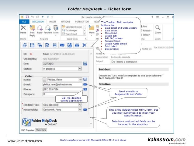 Folder Helpdesk For Outlook V14