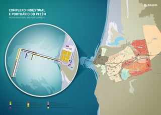 Social Integration Program (PIS) / Public Server Heritage Training Program (PASEP).
• Levied in the acquisition of goods, inputs, and services from the Foreign Market, according to
)HGHUDO/DZDVWKHVXVSHQVLRQRI,,$)500,3,,PSRUWRQƬQV,PSRUW3,63$6(3
• Suspension of II / Additional to Freight for Renewal of the Merchant Navy (AFRMM) / IPI / COFINS
Import / PIS PASEP Import.
REGIONAL:
• Reduction of up to 75% in Legal Income Tax (IRPJ) granted to the enterprises installed in the
Superintendence for the Development of the Northeast Region - (SUDENE) area of performance.
• Exemption of Additional to Merchant Marine Renewal Freight– AFRM, about goods that are originated
RUWKHƬQDOGHVWLQHLVWKHSRUWORFDWHGDW1RUWKRU1RUWKHDVWUHJLRQVRIWKHFRXQWULQWKHFDERWDJH
QDYLJDWLRQƮXYLDODQGODFXVWULQHLQWHULRU
BENEFÍCIOS FISCAIS
TAX BENEFITS
 