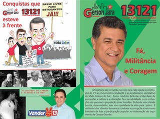Conheça nossa história e propostas:
gersonjarajornalista.blogspot.com
Facebook: gersonjara
 