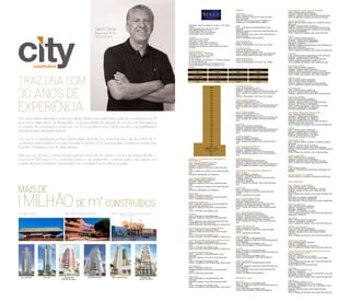 Endereço: Rua 13, quadra H-9, lotes 17/19, Setor
Oeste
SPE RESIDENCIAL PRAÇA DO SOL
EMPREENDIMENTOS LTDA
Incorporação: City Incorporadora
Construção: City Construtora
Projeto
Arquitetura: Victor Tomé
Interiores: Victor Tomé
Paisagismo: João Paulo Florentino
Apartamento decorado: Victor Tomé
Previsão de entrega do empreendimento: Março
de 2018
Empreendimento
Área do terreno: 1.169,40 m²
Tipologia: 4 suítes ou 5 suítes
Nº de unidades por andar: 1
Nº de torres: 1
Nº de unidades: 30 (29 tipos e 1 cobertura duplex)
Nº de pavimentos: 38
Nº de vaga de garagem por unidade tipo: 5
Nº de elevadores: 3, sendo 2 sociais e 1 de
serviço
TÉRREO
CALÇADA
PISO: CASTELATTO
MURO: REBOCO PAULISTA COM PINTURA
TEXTURIZADA
PORTÃO VEÍCULOS ACESSO TÉRREO E
SUBSOLOS: DE ABRIR EM ALUMÍNIO
LIXO
PISO: CONCRETO DESEMPENADO COM
PINTURA
PAREDE: REBOCO PAULISTA COM PINTURA PVA
TEXTURIZADA
TETO: REBOCO PAULISTA COM PINTURA PVA
TEXTURIZADA
PORTA: DE ABRIR EM ALUMÍNIO
ACESSO SOCIAL
PISO: CASTELATTO
PORTA: ESQUADRIA TIPO PELE DE VIDRO
PULMÃO SOCIAL
PISO: PORCELANATO 1x1m
RODAPÉ: PORCELANATO 1x1m
TETO: FORRO DE GESSO LISO COM PINTURA
PORTA: ESQUADRIA TIPO PELE DE VIDRO
ACESSO SERVIÇO
PISO: CASTELATTO
PORTA: ESQUADRIA TIPO PELE DE VIDRO
SUBSOLO 1 / SUBSOLO 02 / MEZANINO 01 /
MEZANINO 02
HALL DE ELEVADORES SOCIAIS
PISO: PORCELANATO 60x60cm.
RODAPÉ: PORCELANATO
PAREDE: REBOCO PAULISTA COM PINTURA
PVA
TETO: FORRO DE GESSO LISO COM PINTURA
PVA
SOLEIRA: MÁRMORE OU GRANITO
HALL DE ELEVADOR SERVIÇO
PISO: PORCELANATO 60x60cm.
RODAPÉ: PORCELANATO
PAREDE: REBOCO PAULISTA COM PINTURA
PVA
TETO: FORRO DE GESSO LISO COM PINTURA
PVA
SOLEIRA: MÁRMORE OU GRANITO
GARAGEM
PISO: CONCRETO POLIDO.
PAREDE: REBOCO PAULISTA COM PINTURA
TETO: CONCRETO NATURAL
RAMPA DE VEÍCULOS
PISO: CONCRETO POLIDO MECANICAMENTE
OU LADRILHO HIDRAULICO
PAREDE: REBOCO PAULISTA COM PINTURA
PVA
TETO: PINTURA PVA SOBRE LAJE.
ESCADA
PISO: CONCRETO DESEMPENADO
PAREDE: REBOCO PAULISTA COM PINTURA
PVA
TETO: REBOCO PAULISTA COM PINTURA PVA
CORRIMÃO: EM AÇO PINTADO
PORTA ESCADA: PINTURA ESMALTE SINTÉTICO
ANTECÂMARA ESCADA PRESSURIZADA
PISO: CONCRETO DESEMPENADO
PAREDE: REBOCO PAULISTA COM PINTURA
PVA
TETO: PINTURA PVA SOBRE LAJE.
PORTA ESCADA: PINTURA ESMALTE SINTÉTICO
CASA DE MÁQUINAS ESCADA PRESSURIZADA
PISO: CONCRETO DESEMPENADO
PAREDE: REBOCO PAULISTA COM PINTURA
PVA
TETO: PINTURA PVA SOBRE LAJE.
PORTA ESCADA: PINTURA ESMALTE SINTÉTICO
RESERVATÓRIO INFERIOR
PISO: CONCRETO DESEMPENADO COM
PINTURA
PAREDE: REBOCO PAULISTA COM PINTURA
PVA
TETO: PINTURA PVA SOBRE LAJE.
PORTA: ALUMÍNIO COM VENEZIANA VENTILADA
ESCANINHOS:
PISO: CONCRETO POLIDO.
PAREDE: REBOCO PAULISTA COM PINTURA
LÁTEX
TETO: CONCRETO NATURAL
GERADOR:
PISO: CONCRETO DESEMPENADO COM
PINTURA
PAREDE: REBOCO PAULISTA COM PINTURA
PVA
TETO: PINTURA PVA SOBRE LAJE.
PORTA: ALUMÍNIO COM VENEZIANA VENTILADA
LAZER
MEZANINO 02 - VAGAS
MEZANINO 01 - VAGAS
TÉRREO
SS1
SS2
400
3200
3100
3000
2900
2800
2700
2600
2500
2400
2300
2200
2100
2000
1900
1800
1700
1600
1500
1400
1300
1200
1100
1000
900
800
700
600
500
3300
TRAZ DNA COM
30 ANOS DE
EXPERIÊNCIA
MAIS DE
1 MILHÃO DE m² CONSTRUÍDOS.
MINISTÉRIO PÚBLICO DE GOIÁSGOIÂNIA ARENA CRER - CENTRO DE REABILITAÇÃO E READAPTAÇÃO 	
HENRIQUE SANTILLO
Com uma história dedicada a construção, Gabriel Oliveira, responsável técnico pela City Construtora e há 30
anos sócio e diretor técnico da Oliveira Melo Construtora, celebra três décadas de sucesso e de forte presença
no mercado de incorporação e construção civil. Ao longo desses anos, Gabriel transferiu sua credibilidade e
experiência para cada projeto realizado.
Com um rico e diversificado portfolio, Gabriel estará a frente da City Construtora. São mais de 1 milhão de m²
construídos, entre 9 prédios, 12 escolas, 6 hospitais, 11 ginásios, 1.232 casas populares, 11 projetos de saneamento,
15 pontes, 3 estradas e mais 46 obras diversas.
Mais que isso, ele fez e continua fazendo parte da construção de histórias e sonhos de diversas famílias. E
é com esse DNA que a City Construtora nasceu e vai surpreender o mercado goiano, não apenas com
empreendimentos inovadores, mas também com a entrega final em altíssimo padrão,
Gabriel Oliveira
Responsável Técnico,
City Construtora.
construtora
357
ÁREA PRIVATIVA
357
ÁREA PRIVATIVA
564,72
ÁREA PRIVATIVA
136,96
ÁREA DESCOBERTA
0
ÁREA DESCOBERTA
143,69
ÁREA DESCOBERTA
493,96
ÁREA TOTAL
357
ÁREA TOTAL
708,41
ÁREA TOTAL
400
APARTAMENTO
500 - 3200
COBERTURA DUPLEX
3300
APARTAMENTO
Residencial
Mirante do Lago
Serra dos Pirineus Residencial
Jardim da Serra
Vaca Brava ParkTorre del Parc Two Life
PULMÃO SERVIÇO
PISO: PORCELANATO 1x1m
RODAPÉ: PORCELANATO 1x1m
PAREDE: REBOCO PAULISTA COM PINTURA PVA
TETO: FORRO DE GESSO LISO COM PINTURA
PVA
PORTA: ESQUADRIA TIPO PELE DE VIDRO
CIRCULAÇÃO SERVIÇO
PISO: PORCELANATO 1x1m
RODAPÉ: PORCELANATO 1x1m
PAREDE: REBOCO PAULISTA COM PINTURA PVA
TETO: FORRO DE GESSO LISO COM PINTURA
PVA
SALA DE MOTORISTA
PISO: PORCELANATO 1x1m
RODAPÉ: PORCELANATO 1x1m
PAREDE: REBOCO PAULISTA COM PINTURA PVA
TETO: FORRO DE GESSO LISO COM PINTURA
PVA
GUARITA
PISO: PORCELANATO 60X60cm.
RODAPÉ: PORCELANATO 60X60cm.
PAREDE: REBOCO PAULISTA COM PINTURA PVA
TETO: FORRO DE GESSO LISO COM PINTURA
PVA
LAVABO GUARITA
PISO: CERÂMICA 30x30cm.
PAREDE: CERÂMICA 30x30cm.
TETO: FORRO DE GESSO LISO COM PINTURA
PVA
COPA DOS FUNCIONÁRIOS:
PISO: CERÂMICA 30x30cm.
RODAPÉ: CERÂMICA 30x30cm.
PAREDE: REBOCO PAULISTA COM PINTURA
TETO: FORRO DE GESSO LISO COM PINTURA
PVA
ADMINISTRAÇÃO
PISO: PORCELANATO 0,60x0,60m
RODAPÉ: PORCELANATO 0,60x0,60m
PAREDE: REBOCO PAULISTA COM PINTURA PVA
TETO: FORRO DE GESSO LISO COM PINTURA
PVA
VESTIÁRIO FUNCIONÁRIOS (FEMININO E
MASCULINO)
PISO: CERÂMICA 30x30cm.
RODAPÉ: CERÂMICA 30x30cm.
PAREDE: REBOCO PAULISTA COM PINTURA E
CERÂMICA NO BOX
BANCADA: GRANITO
TETO: FORRO DE GESSO LISO COM PINTURA
PVA
GARAGEM
PISO: CONCRETO POLIDO.
PAREDE: REBOCO PAULISTA COM PINTURA
LÁTEX
TETO: CONCRETO NATURAL
HALL ELEVADORES SOCIAL
PISO: PORCELANATO 1x1m
RODAPÉ: PORCELANATO 1x1m
PAREDE: REBOCO PAULISTA COM PINTURA,
MOSAICO DE PEDRA E PAINEL DE MDF.
TETO: FORRO DE GESSO LISO COM PINTURA
PVA
HALL ELEVADORES SERVIÇO
PISO: PORCELANATO 0,60x0,60m
RODAPÉ: PORCELANATO 0,60x0,60m
PAREDE: REBOCO PAULISTA COM PINTURA,
MOSAICO DE PEDRA E PAINEL DE MDF.
TETO: FORRO DE GESSO LISO COM PINTURA
PVA
RAMPA DE VEÍCULOS
PISO: CONCRETO POLIDO.
PAREDE: REBOCO PAULISTA COM PINTURA
LÁTEX
TETO: CONCRETO NATURAL
ANTECÂMARA
PISO: CONCRETO DESEMPENADO
PAREDE: REBOCO PAULISTA COM PINTURA PVA
TEXTURIZADA
TETO: PINTURA PVA SOBRE LAJE.
PORTA ANTECÂMERA: PINTURA ESMALTE
ESCADA
PISO: CONCRETO DESEMPENADO
PAREDE: REBOCO PAULISTA COM PINTURA PVA
TEXTURIZADA
TETO: PINTURA PVA SOBRE LAJE.
PORTA ANTECÂMERA: PINTURA ESMALTE
CENTRAL DE GÁS
PISO: CONCRETO DESEMPENADO COM
PINTURA.
PAREDE: REBOCO PAULISTA COM PINTURA PVA
TEXTURIZADA
TETO: REBOCO PAULISTA COM PINTURA PVA
TEXTURIZADA
PORTA: DE ABRIR EM ALUMÍNIO
MEZANINO LAZER
ESCADA
PISO: CONCRETO DESEMPENADO
PAREDE: REBOCO PAULISTA COM PINTURA PVA
TEXTURIZADA
TETO: PINTURA PVA SOBRE LAJE.
PORTA ANTECÂMERA: PINTURA ESMALTE
CIRCULAÇÃO E HALL DE ELEVADORES
PISO: PORCELANATO 45x90cm.
RODAPÉ: PORCELANATO 45x90cm
PAREDE: REBOCO PAULISTA COM PINTURA PVA
TETO: FORRO DE GESSO LISO COM PINTURA
SALÃO DE FESTAS
PISO: PORCELANATO 45x90 cm E PORCELANATO
MADEIRA
RODAPÉ: PORCELANATO 45x90cm
PAREDE: REBOCO PAULISTA COM PINTURA PVA,
PORCELANATO MADEIRA E MOSAICO DE PEDRA
BANCADA: MÁRMORE
TETO: FORRO DE GESSO LISO COM PINTURA
COPA
PISO: PORCELANATO 60x60cm.
RODAPÉ: PORCELANATO 60x60cm.
SOLEIRA: GRANITO OU MÁRMORE
BANCADA: GRANITO
PAREDE: PAREDE DA BANCADA COM CERÂMICA E
RESTANTE REBOCO
PAULISTA COM PINTURA PVA
TETO: FORRO DE GESSO LISO COM PINTURA PVA.
FITNESS
PISO: PORCELANATO MADEIRA E PISO VINÍLICO
RODAPÉ: PORCELANATO MADEIRA
PAREDE: REBOCO PAULISTA COM PINTURA,
PORCELANATO MADEIRA E ESPELHO
TETO: FORRO DE GESSO LISO COM PINTURA
SALÃO DE JOGOS
PISO: PORCELANATO 45x90cm.
RODAPÉ: PORCELANATO 45x90cm.
PAREDE: REBOCO PAULISTA COM PINTURA,
PORCELANATO MADEIRA E MOSAICO DE PEDRA
TETO: FORRO DE GESSO LISO COM PINTURA.
ESPAÇO KIDS
PISO: PORCELANATO MADEIRA
PISO: PORCELANATO MADEIRA
PAREDE: REBOCO PAULISTA COM PINTURA
TETO: FORRO DE GESSO LISO COM PINTURA
PLAYGROUND
PISO: PORCELANATO 45X90 cm
RODAPÉ: PORCELANATO 45X90cm
PAREDE: REBOCO PAULISTA COM TEXTURIZADA
ESPAÇO GOURMET
PISO: PORCELANATO 45x90cm.
RODAPÉ: PORCELANATO 45x90cm
PAREDE: REBOCO PAULISTA COM PINTURA,
MOSAICO DE PEDRA E MÁRMORE
TETO: FORRO DE GESSO LISO COM PINTURA
BANCADA: MÁRMORE OU GRANITO.
BALCÃO: MÁRMORE OU GRANITO.
VESTIÁRIO FEMININO E MASCULINO
PISO: PORCELANATO 60x60cm.
RODAPÉ: PORCELANATO 60x60cm.
SOLEIRA: MÁRMORE OU GRANITO.
BANCADA: MÁRMORE OU GRANITO.
PAREDE: REBOCO PAULISTA COM PINTURA E
CERÂMICA NA ÁREA DO BOX
TETO: FORRO DE GESSO LISO COM PINTURA PVA
SAUNA
PISO: PORCELANATO MADEIRA
SOLEIRA: MÁRMORE OU GRANITO.
BANCO: PORCELANATO 15x120cm
PAREDE: PORCELANATO 15x120cm
TETO: PORCELANATO 15x120cm
DESCANSO E SPA
PISO: PORCELANATO 45x90cm E PORCELANATO
MADEIRA.
RODAPÉ: PORCELANATO 45x90cm
PAREDE: REBOCO PAULISTA COM PINTURA,
PEDRA, PORCELANATO 45x90 cm E PORCELANATO
MADEIRA.
TETO: FORRO DE GESSO LISO COM PINTURA
ESPAÇO MULHER
PISO: PORCELANATO 45x90cm.
RODAPÉ: PORCELANATO 45x90cm
PAREDE: REBOCO PAULISTA COM PINTURA
TETO: FORRO DE GESSO LISO COM PINTURA
DECK
PISO: PORCELANATO
PAREDE: PINTURA TEXTURIZADA E MOSAICO DE
PEDRA
PISCINA ADULTO E INFANTIL
REVESTIMENTO E BORDA: PEDRA OU PASTILHA
APARTAMENTOS
HALL SOCIAL ELEVADORES
PISO: PORCELANATO 90x90cm.
RODAPÉ: PORCELANATO 90x90cm H=45cm.
PAREDE: REBOCO PAULISTA COM PINTURA
ACRÍLICA
TETO: FORRO DE GESSO LISO COM PINTURA PVA
COR
MOLDURA ELEVADOR: MÁRMORE
SOLEIRA ELEVADOR: MÁRMORE
SOLEIRA HALL SOCIAL/SALA DE ESTAR: MÁRMORE
ÁREA DE SERVIÇO
PISO: PORCELANATO 60x60cm
PAREDE: CERÂMICA 30x60cm
SOLEIRA: MÁRMORE
TANQUE: 02 TANQUES EM INOX
TETO: FORRO DE GESSO LISO COM PINTURA PVA
BANCADA: GRANITO
DEPÓSITO
PISO: PORCELANATO 0,60x0,60m
PAREDE: CERÂMICA 30x60cm
TETO: FORRO DE GESSO LISO COM PINTURA PVA
QUARTO DE SERVIÇO
PISO: PORCELANATO 60x60cm
RODAPÉ: PORCELANATO 60x60cm H=20cm.
PAREDE: REBOCO PAULISTA COM PINTURA
ACRÍLICA
TETO: FORRO DE GESSO LISO COM PINTURA PVA
BANHO DE SERVIÇO
PISO: PORCELANATO 60x60cm
PAREDE: CERÂMICA
SOLEIRA: MÁRMORE OU GRANITO
TETO: FORRO DE GESSO LISO COM PINTURA PVA
LAJE TÉCNICA (AR CONDICIONADO/BOILER DE
ACUMULAÇÃO DE ÁGUA)
PISO: CERAMICA
RODAPÉ: CERAMICA cm H=20cm.
PAREDE: PINTURA TEXTURIZADA CONFORME
FACHADA.
TETO: FORRO DE GESSO LISO COM PINTURA PVA
COR BRANCO NEVE.
GRADIL METÁLICO COM PINTURA
COZINHA
PISO: PORCELANATO 1x1m
PAREDE: CERÂMICA
BANCADA: GRANITO (5cm DE TESTEIRA E 10cm DE
RODAMÃO) COM 02 CUBAS
TETO: FORRO DE GESSO LISO COM PINTURA PVA
LAVABO
PISO: PORCELANATO 1x1m
RODAPÉ: PORCELANATO 1x1m H=20cm.
BANCADA: MÁRMORE (30cm DE TESTEIRA E 30cm
DE RODAMÃO).
PAREDE: REBOCO PAULISTA COM PINTURA
ACRÍLICA
TETO: FORRO DE GESSO LISO COM PINTURA PVA
 